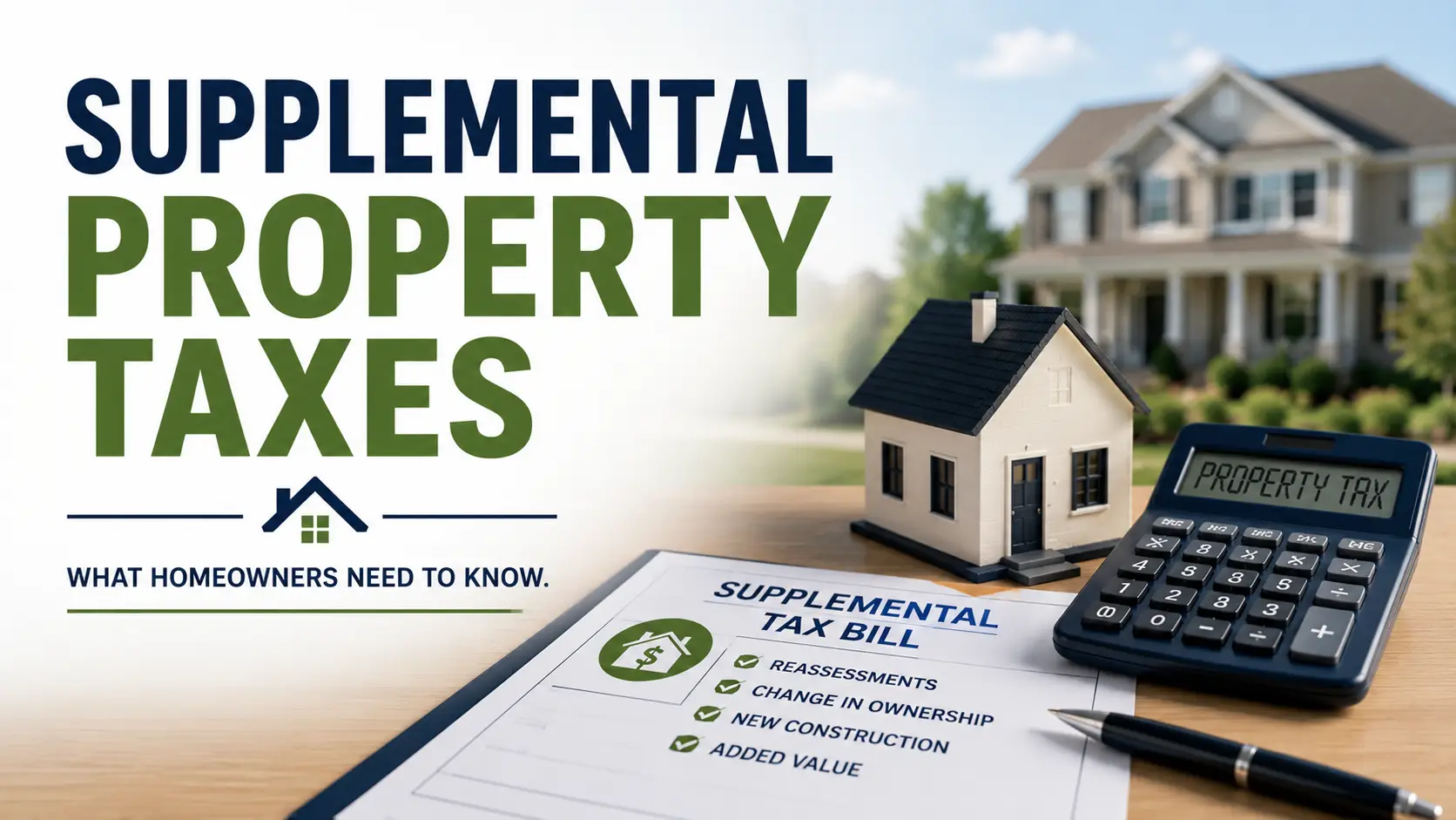 Supplemental property taxes explained for Temecula Valley homeowners with a home, supplemental tax bill, property tax calculator, and reassessment information.
